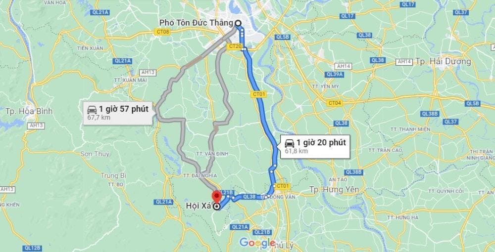 Với qu&atilde;ng đường khoảng hơn 60km, bạn c&oacute; thể lựa chọn xe m&aacute;y hoặc &ocirc; t&ocirc; để di chuyển tơi ch&ugrave;a (Nguồn: Internet).